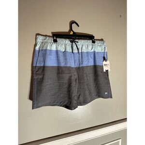 Coast Colorblock Swim Trunks Mens XL Blue Gray Beach Pool Vacation NWT
